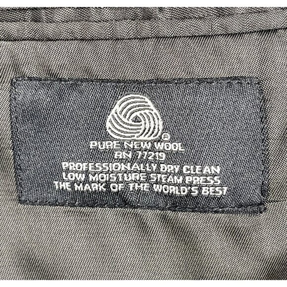 Joseph Feiss International 100% Pure New Wool Three Button Black Sports Coat Siz - Picture 4 of 8